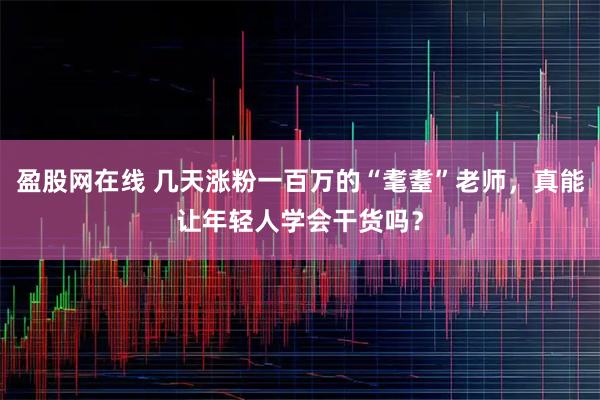 盈股网在线 几天涨粉一百万的“耄耋”老师,真能让年轻人学会干货吗?